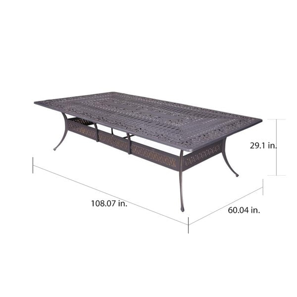 Ensemble de salle à manger 13 pièces Manasquan en aluminium couleur canon de fusil par Havenside Home