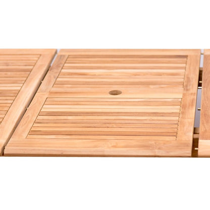 Ensemble de salle à manger d'extérieur Amazonia en bois de teck certifié FSC, 11 pièces - 10 à 11 couverts