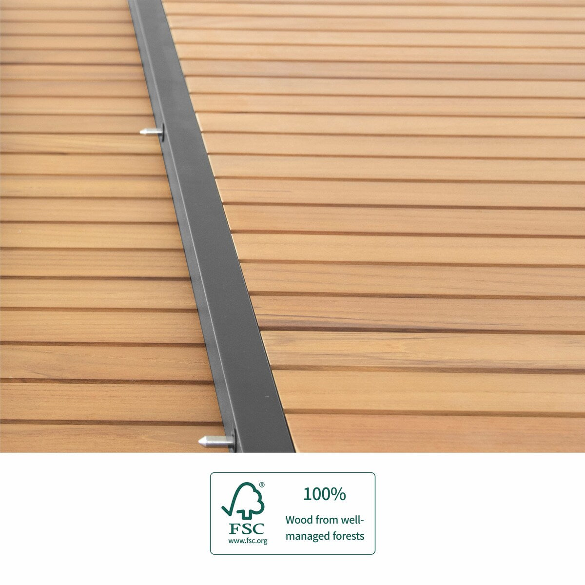 Ensemble de salle à manger d'extérieur Heck 13 pièces en aluminium teck certifié FSC pour 12 personnes, table extensible et chaises empilables, noir anthracite