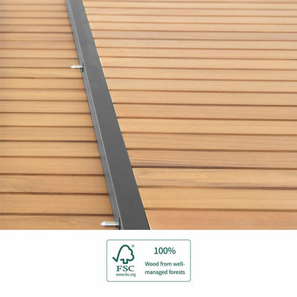 Ensemble de salle à manger d'extérieur Heck 13 pièces en aluminium teck certifié FSC pour 12 personnes, table extensible et chaises empilables, noir anthracite