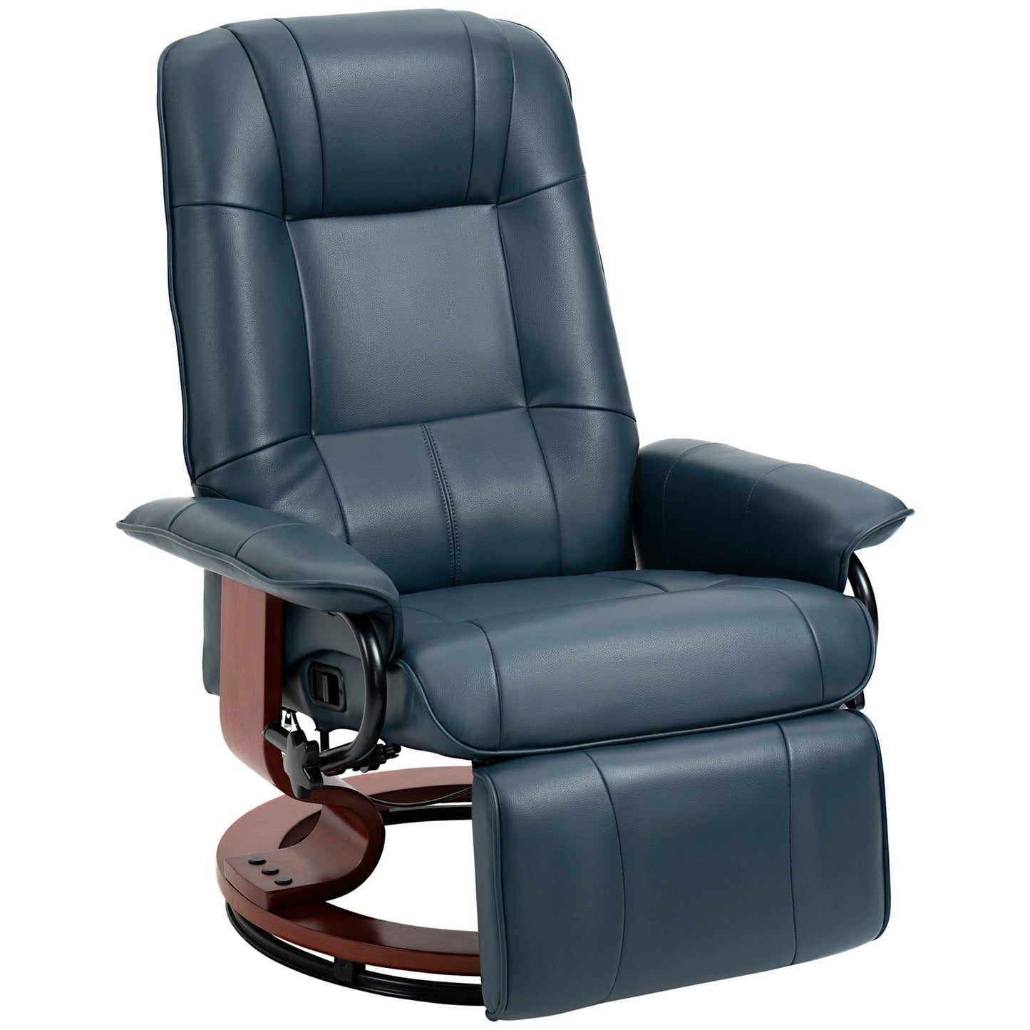 Fauteuil inclinable HomCom en similicuir, réglable, pivotant et à base manuelle, avec repose-pieds confortable et relaxant