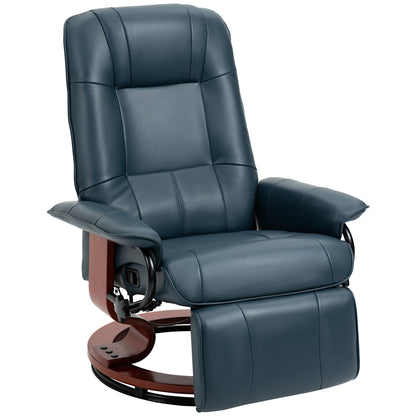 Fauteuil inclinable HomCom en similicuir, réglable, pivotant et à base manuelle, avec repose-pieds confortable et relaxant