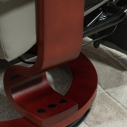 Fauteuil inclinable HomCom en similicuir, réglable, pivotant et à base manuelle, avec repose-pieds confortable et relaxant