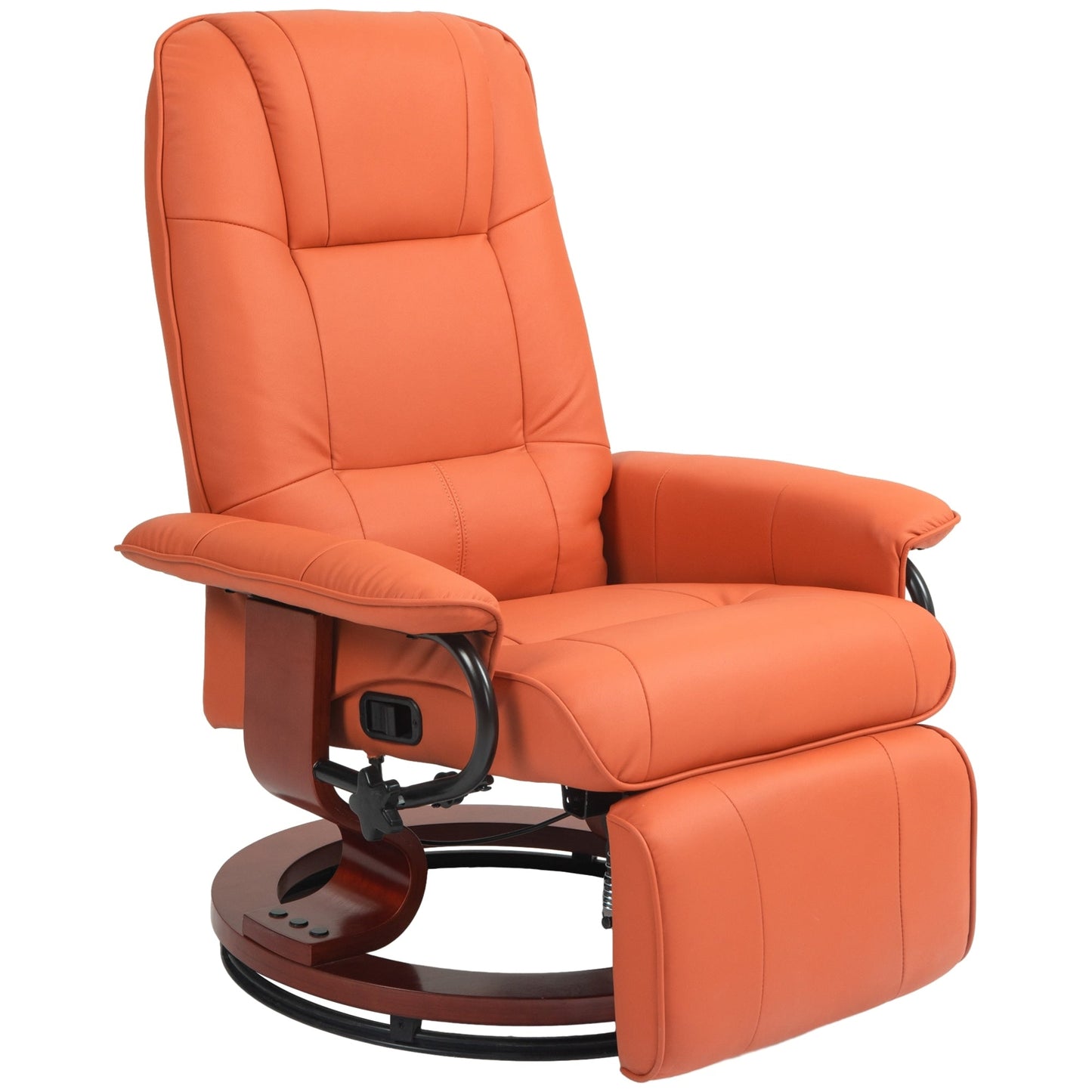 Fauteuil inclinable HomCom en similicuir, réglable, pivotant et à base manuelle, avec repose-pieds confortable et relaxant