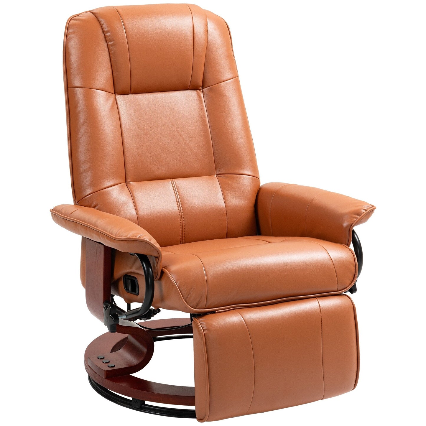 Fauteuil inclinable HomCom en similicuir, réglable, pivotant et à base manuelle, avec repose-pieds confortable et relaxant