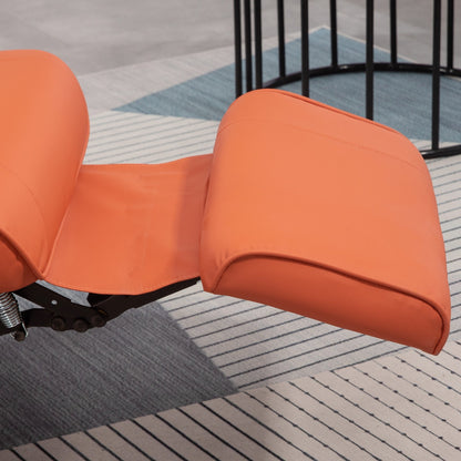 Fauteuil inclinable HomCom en similicuir, réglable, pivotant et à base manuelle, avec repose-pieds confortable et relaxant