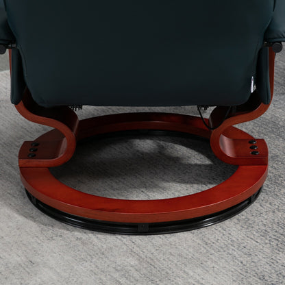 Fauteuil inclinable HomCom en similicuir, réglable, pivotant et à base manuelle, avec repose-pieds confortable et relaxant