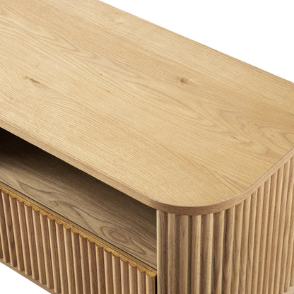 Meuble TV Maru 120 cm avec tiroirs, chêne