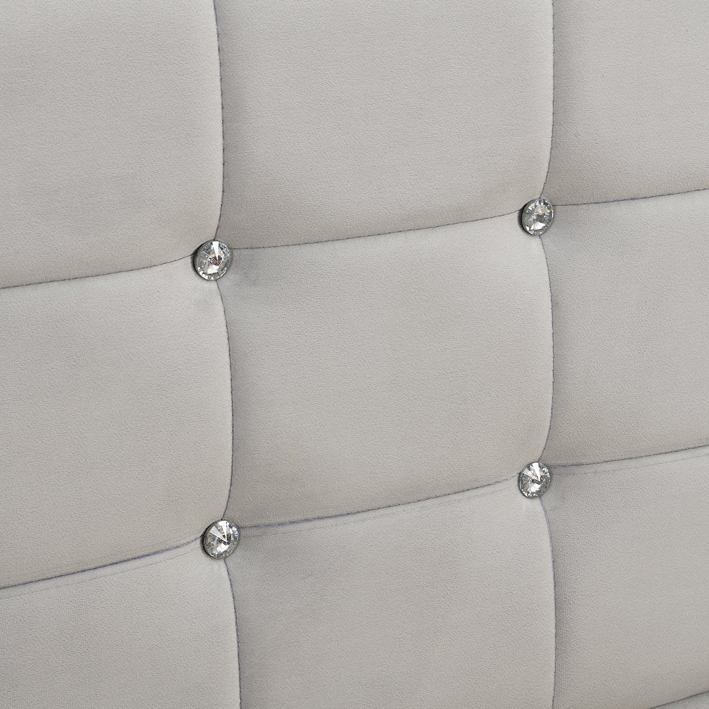 Lit rembourré Chastleton avec tête de lit Diamante (velours gris)