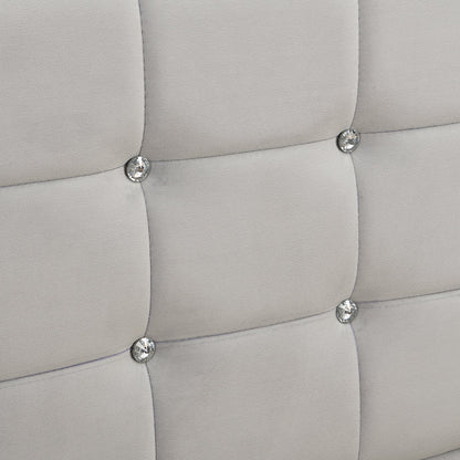 Lit rembourré Chastleton avec tête de lit Diamante (velours gris)