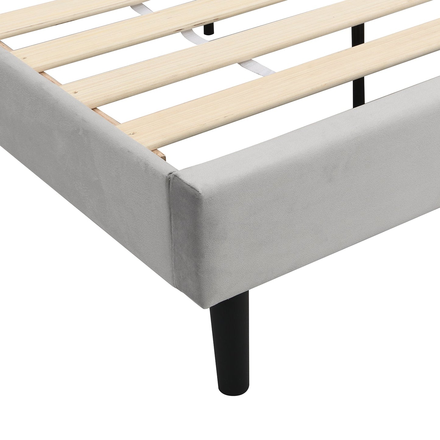 Lit rembourré Chastleton avec tête de lit Diamante (velours gris)