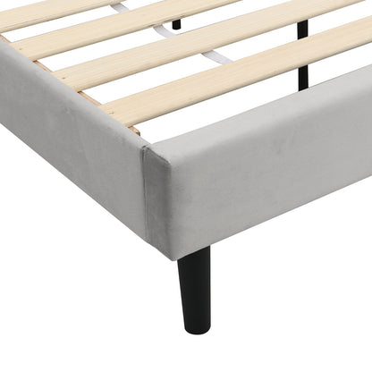 Lit rembourré Chastleton avec tête de lit Diamante (velours gris)