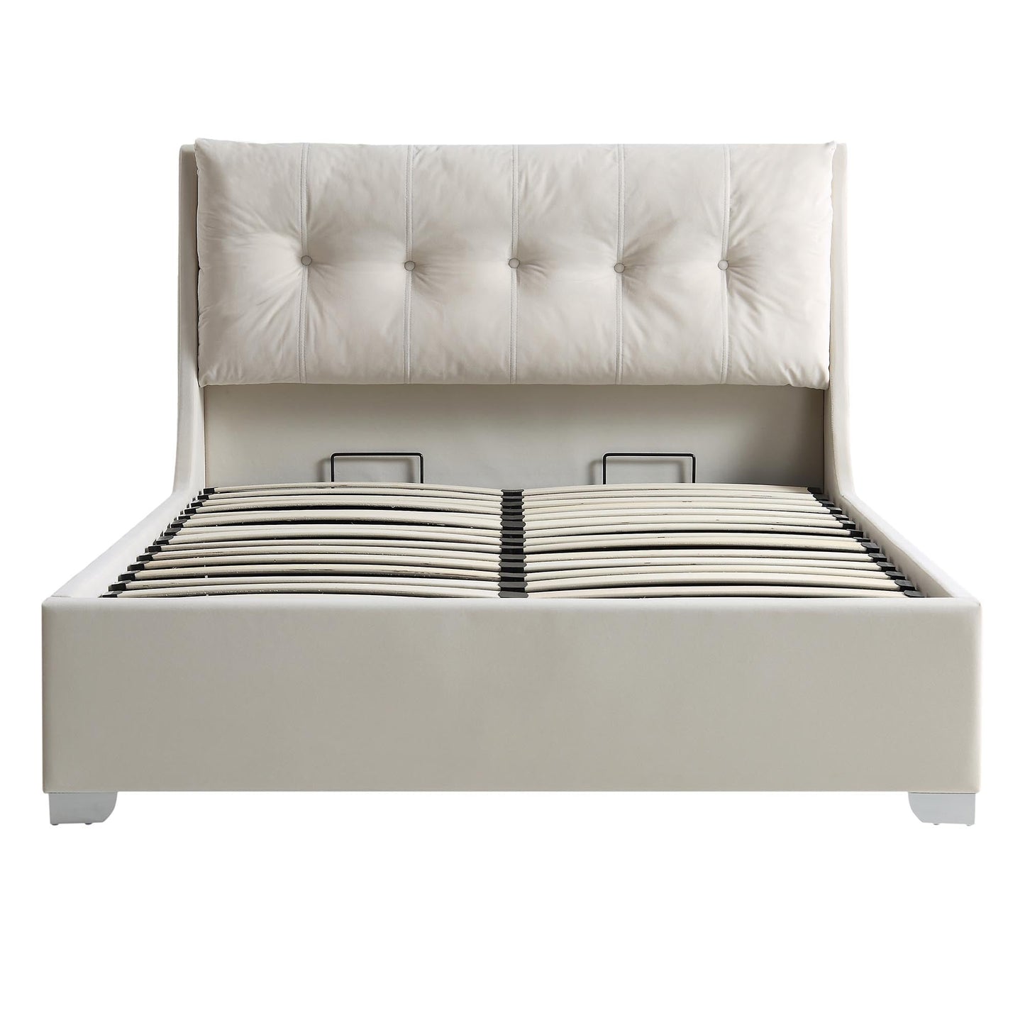 Lit coffre ottoman en velours champagne Hadley