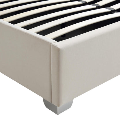 Lit coffre ottoman en velours champagne Hadley