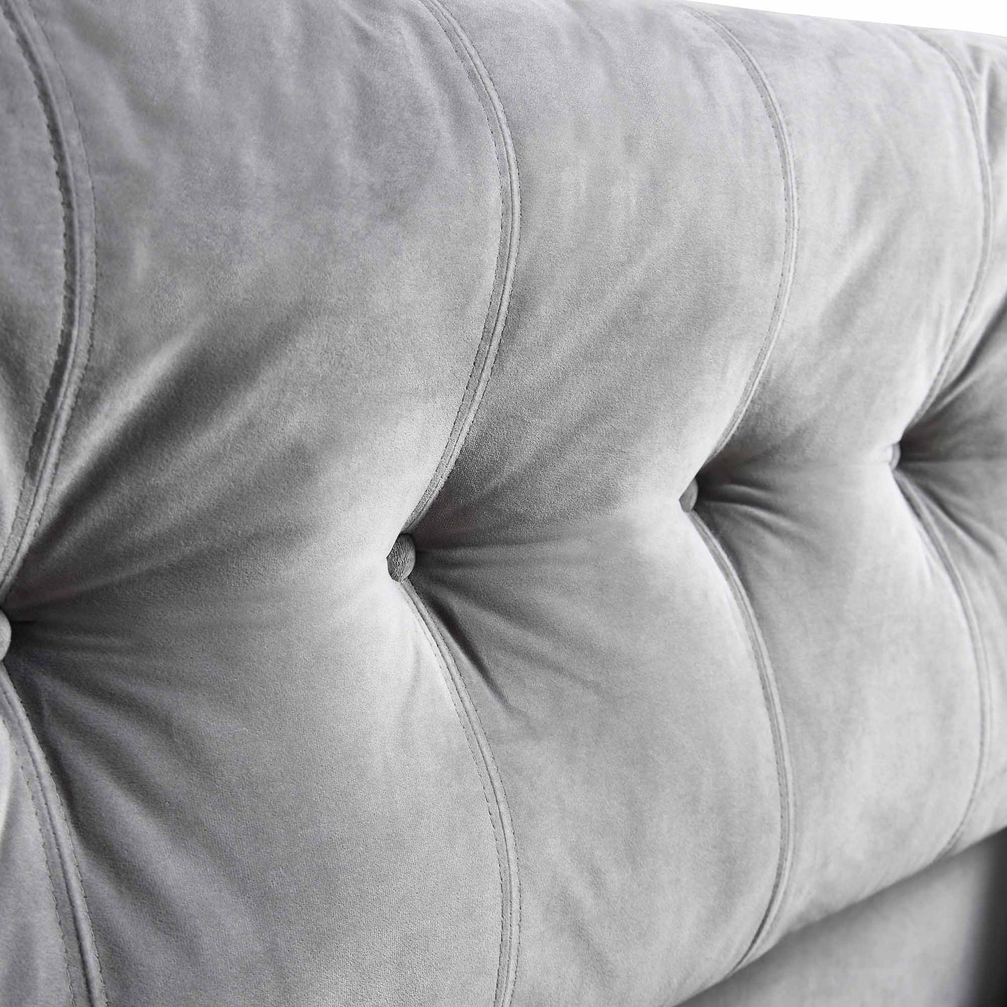 Lit coffre ottoman en velours gris Hadley