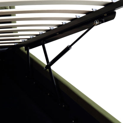 Lit ottoman de rangement en velours vert mousse Hadley