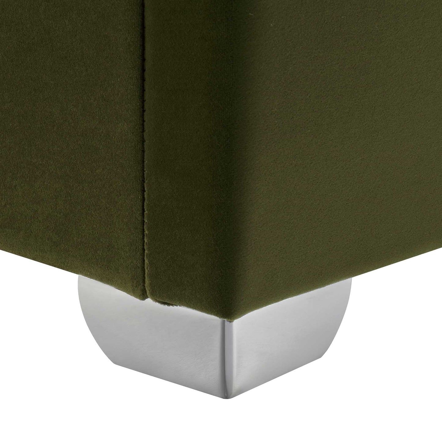 Lit ottoman de rangement en velours vert mousse Hadley