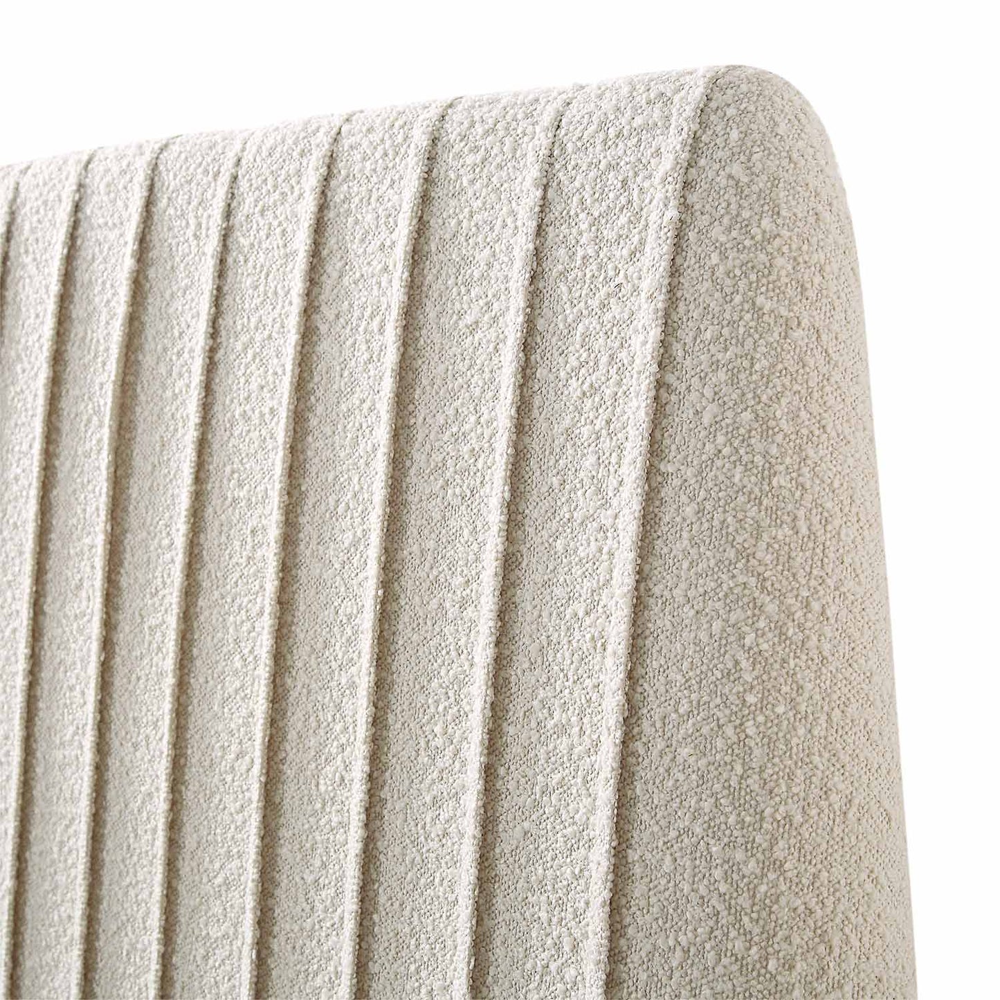 Lit coffre ottoman plissé Helia, beige bouclé