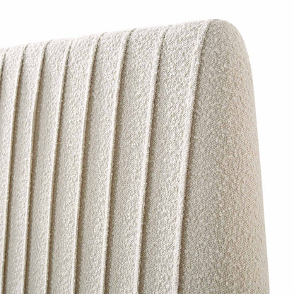 Lit coffre ottoman plissé Helia, beige bouclé