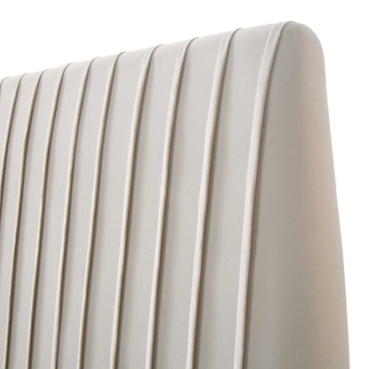 Lit coffre ottoman plissé Helia, velours champagne