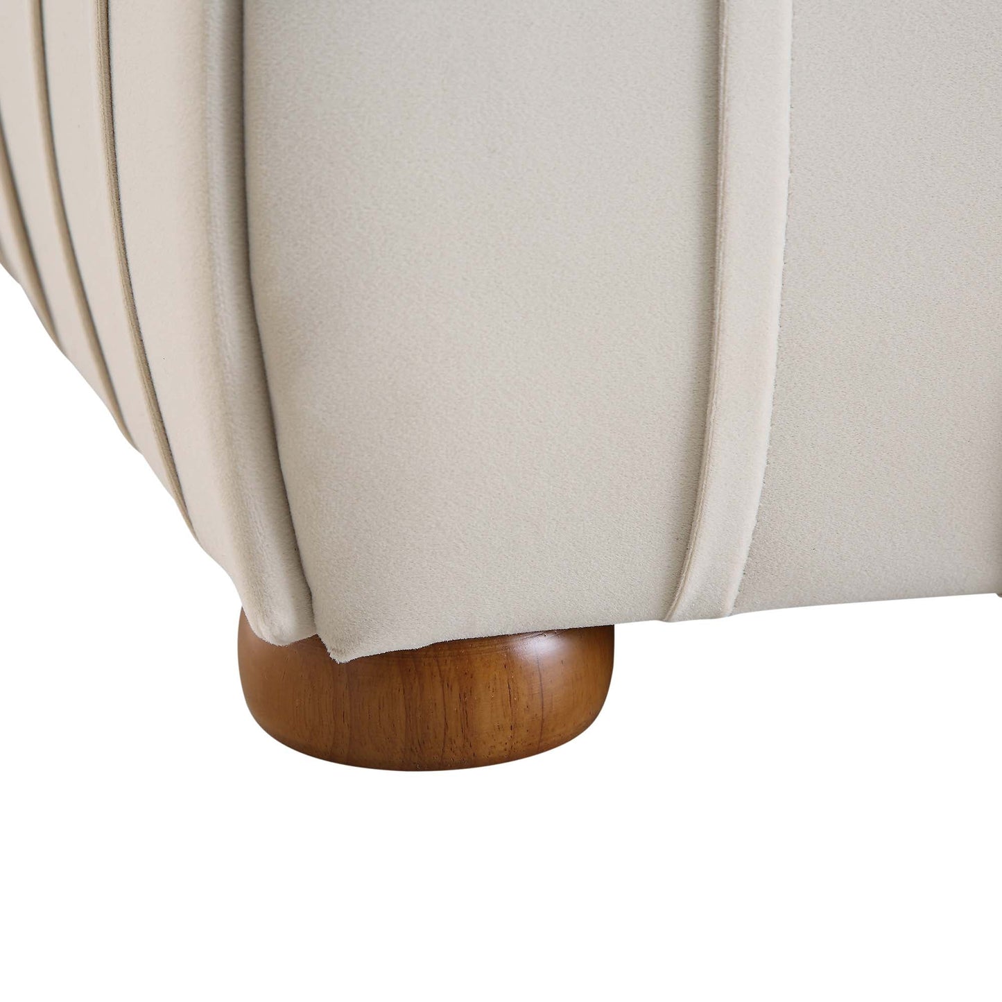 Lit coffre ottoman plissé Helia, velours champagne