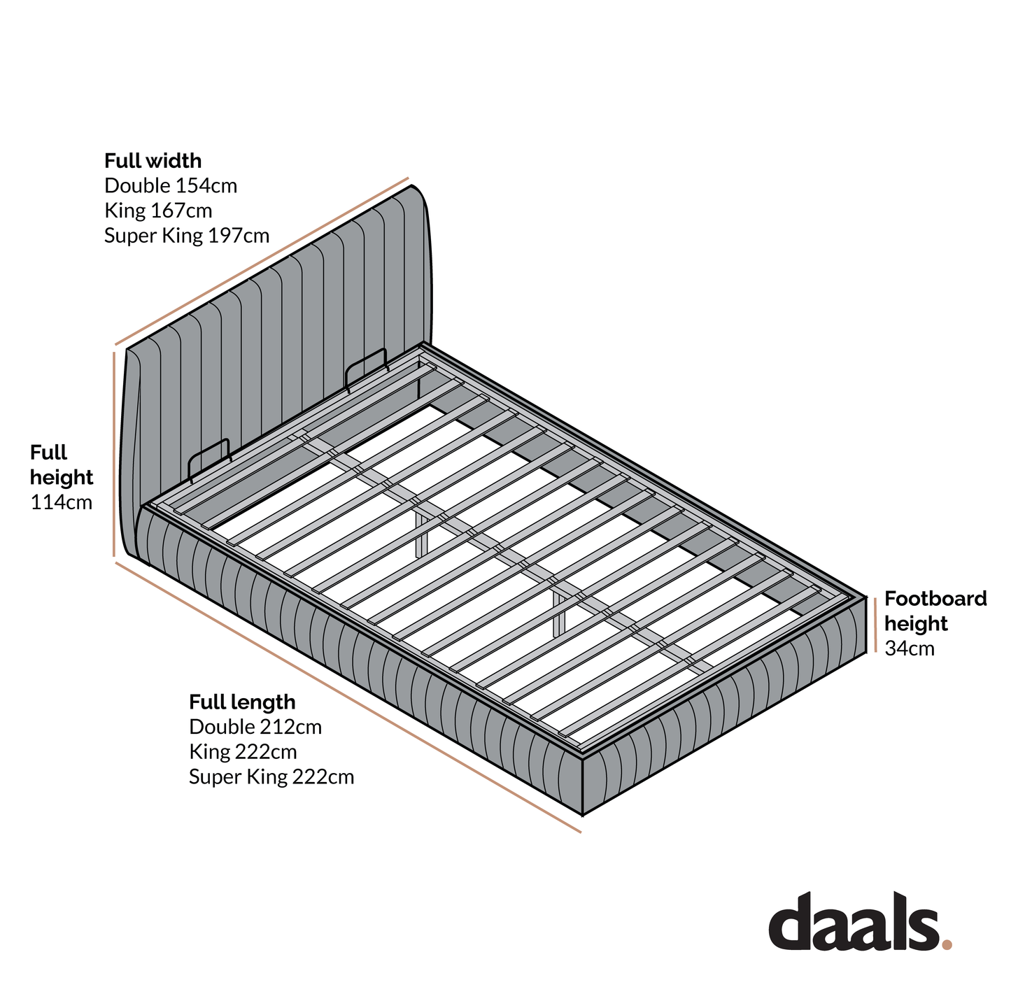 Lit de rangement ottoman plissé Helia, velours lichen