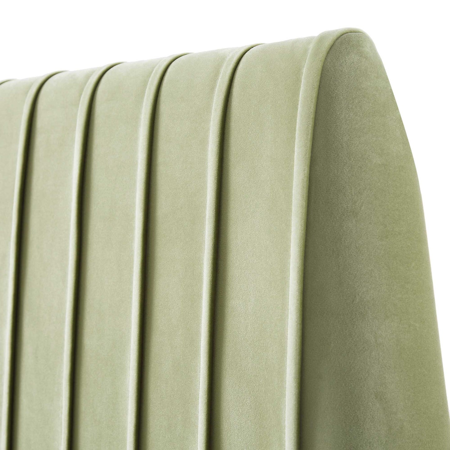 Lit de rangement ottoman plissé Helia, velours lichen