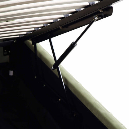 Lit de rangement ottoman plissé Helia, velours lichen