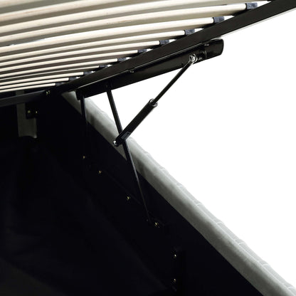 Lit coffre ottoman plissé Helia, velours gris argenté