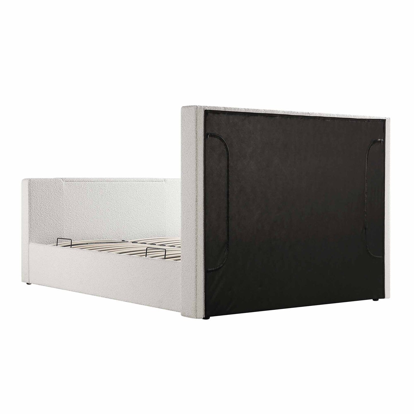 Lit TV ottoman Wilton White Boucle