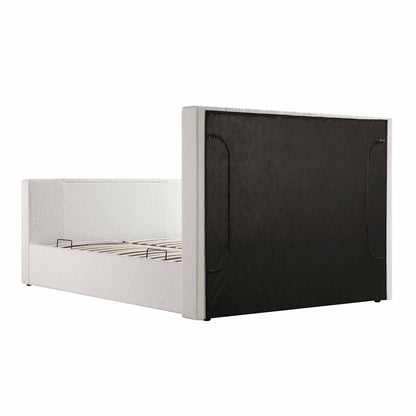 Lit TV ottoman Wilton White Boucle