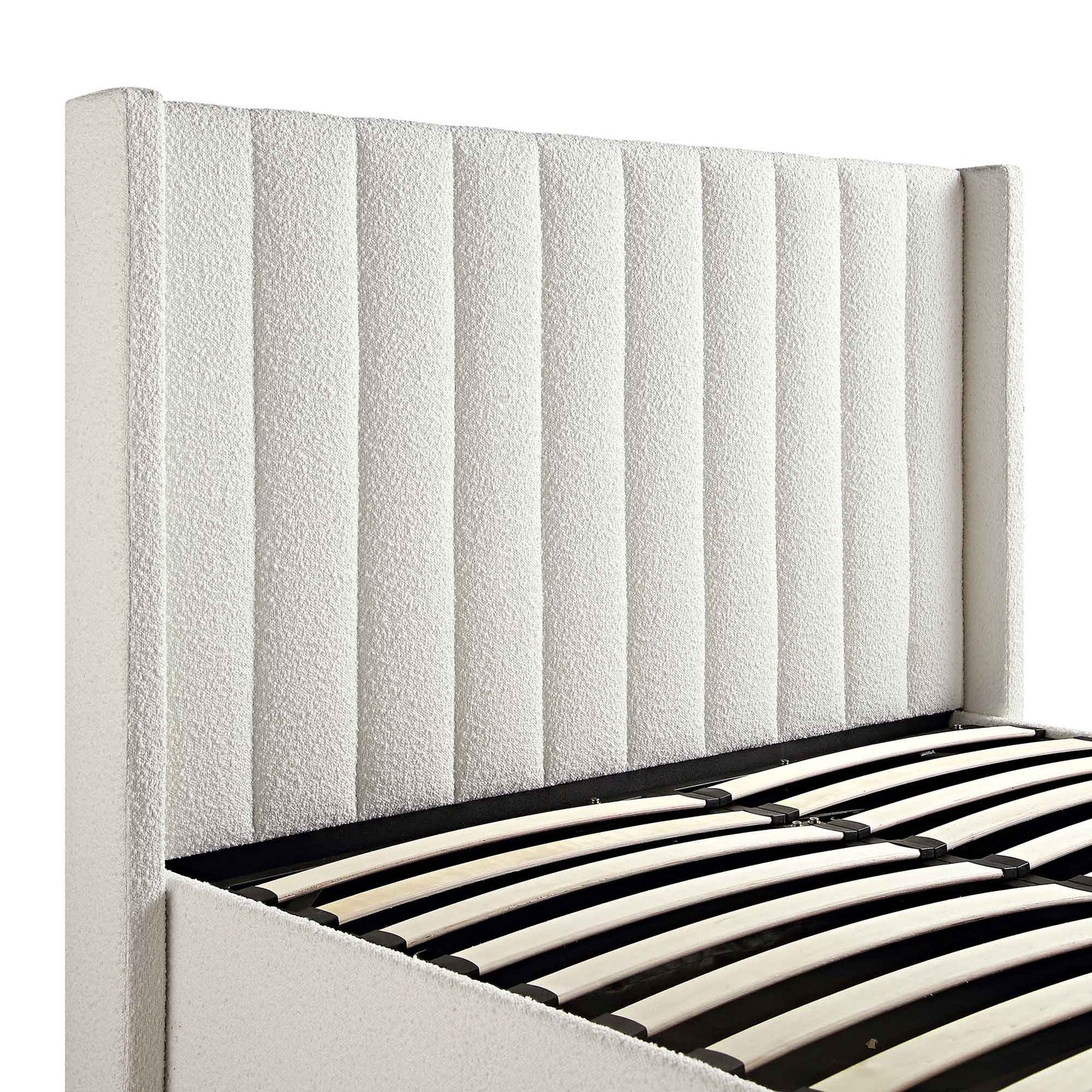 Lit TV ottoman Wilton White Boucle