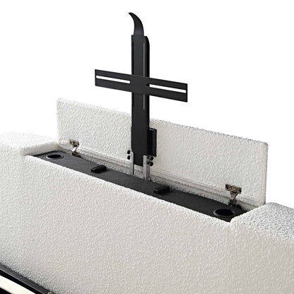 Lit TV ottoman Wilton White Boucle