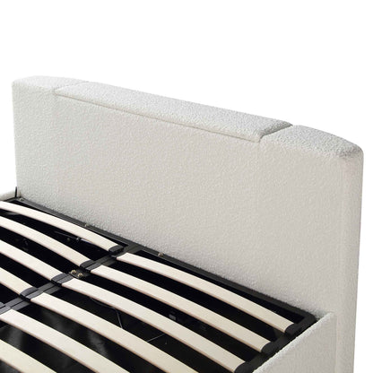 Lit TV ottoman Wilton White Boucle