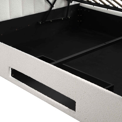 Lit TV ottoman Wilton White Boucle