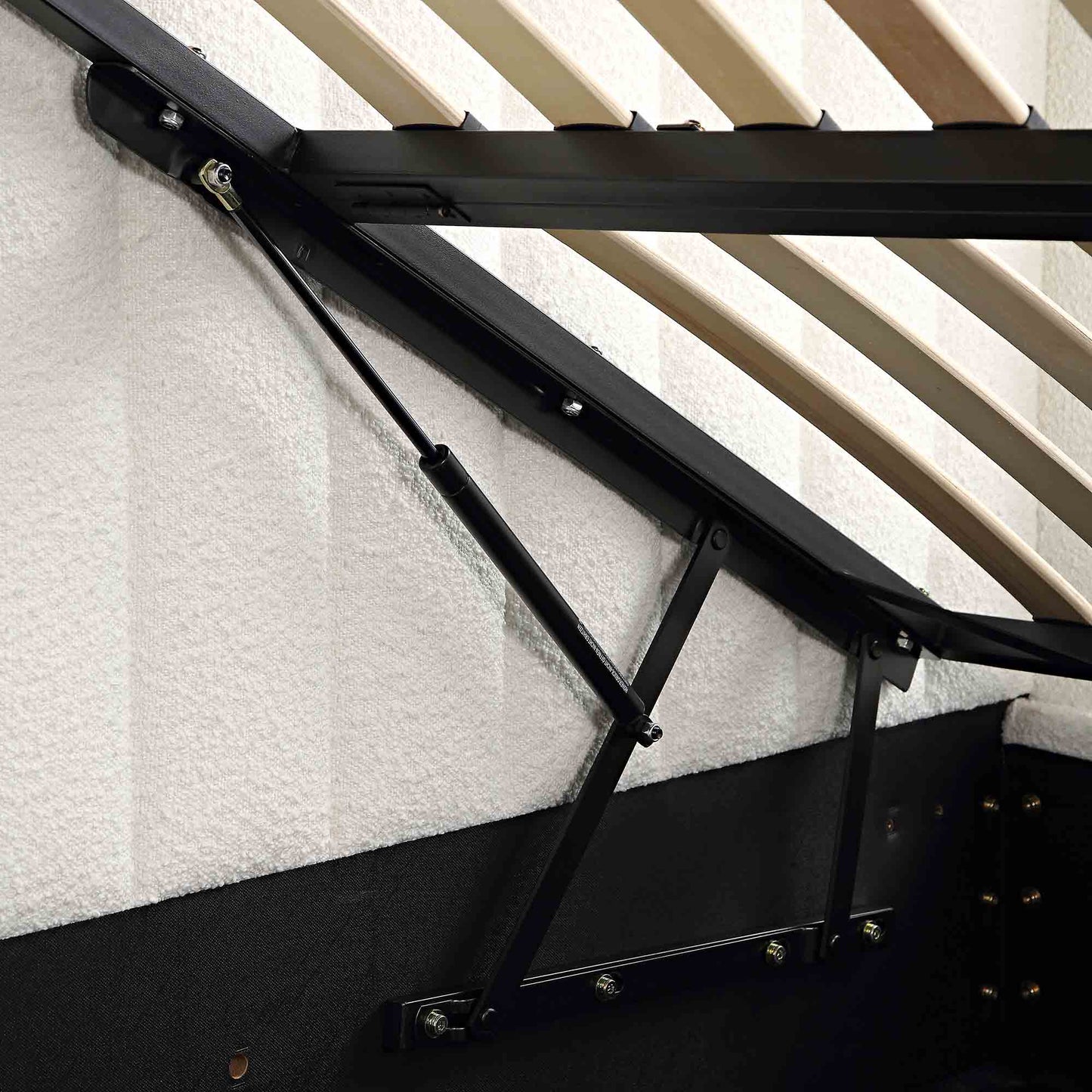 Lit TV ottoman Wilton White Boucle