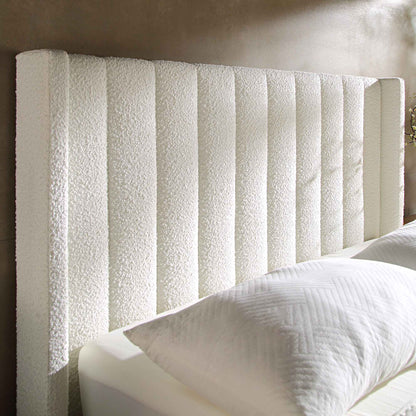 Lit TV ottoman Wilton White Boucle