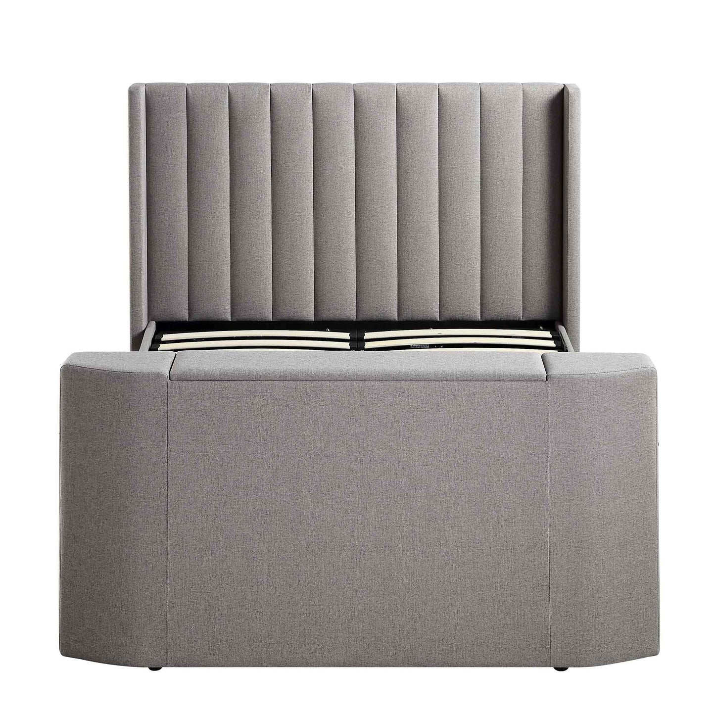 Lit TV ottoman en tissu gris Wilton