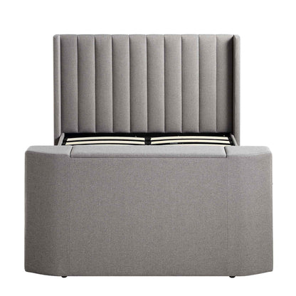 Lit TV ottoman en tissu gris Wilton