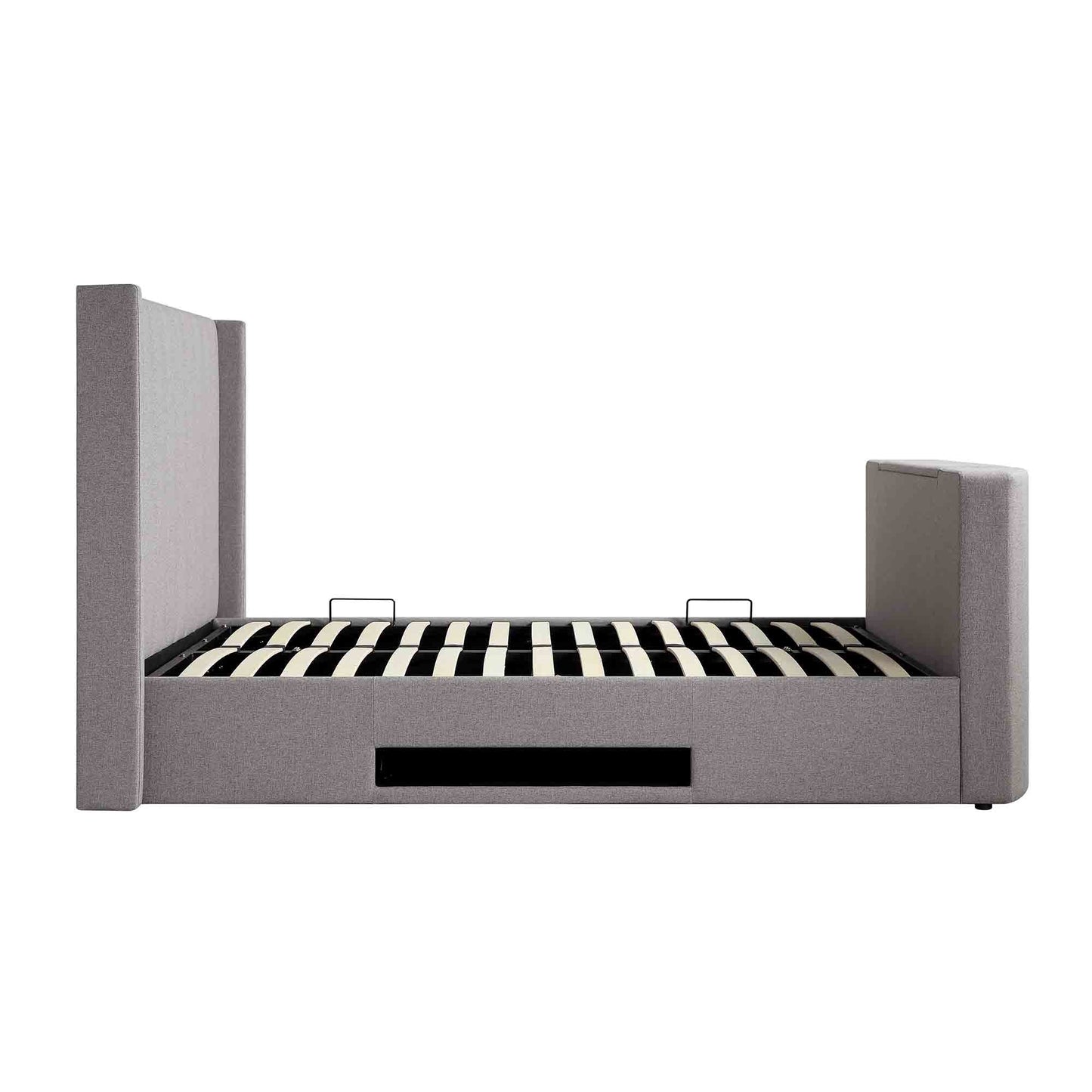 Lit TV ottoman en tissu gris Wilton