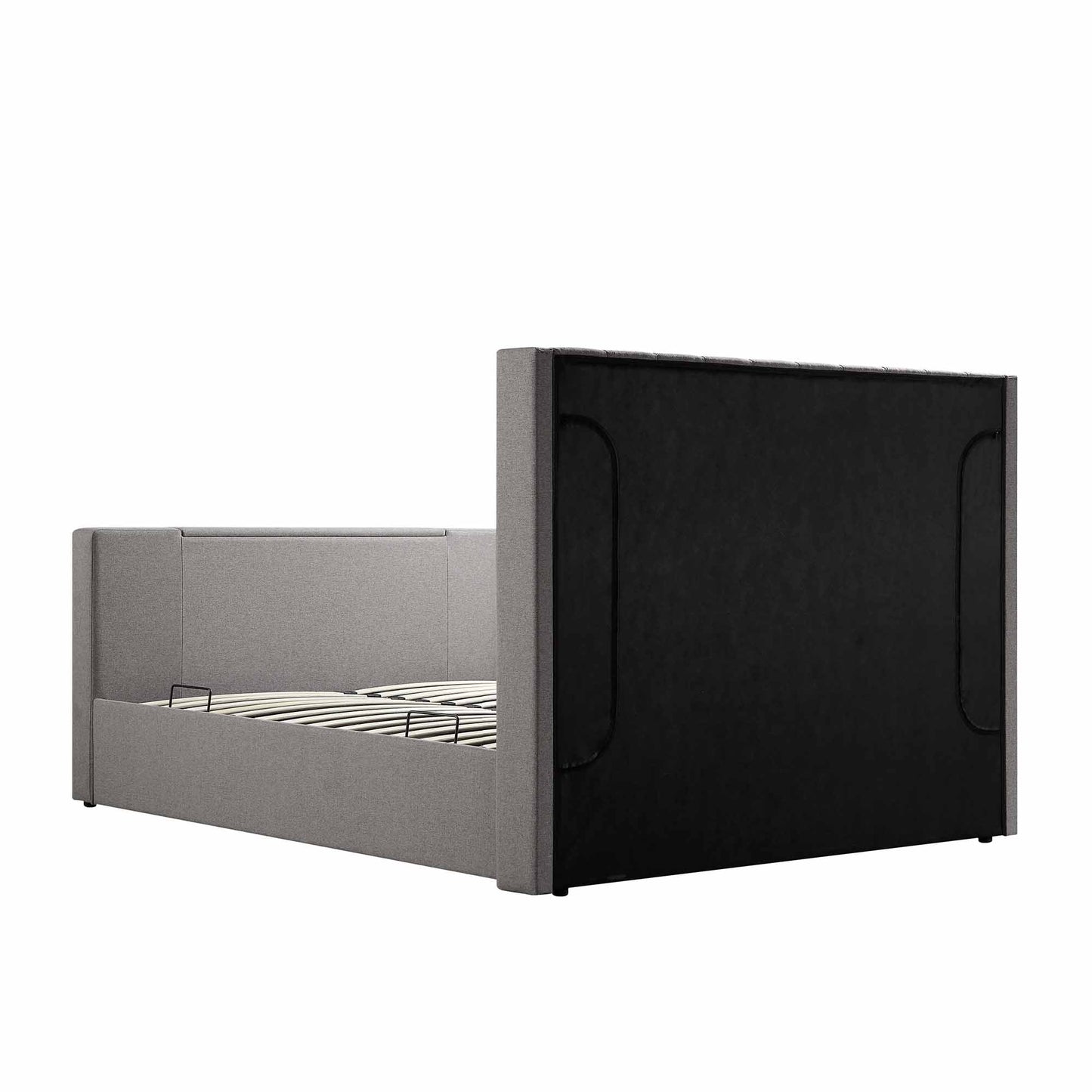 Lit TV ottoman en tissu gris Wilton