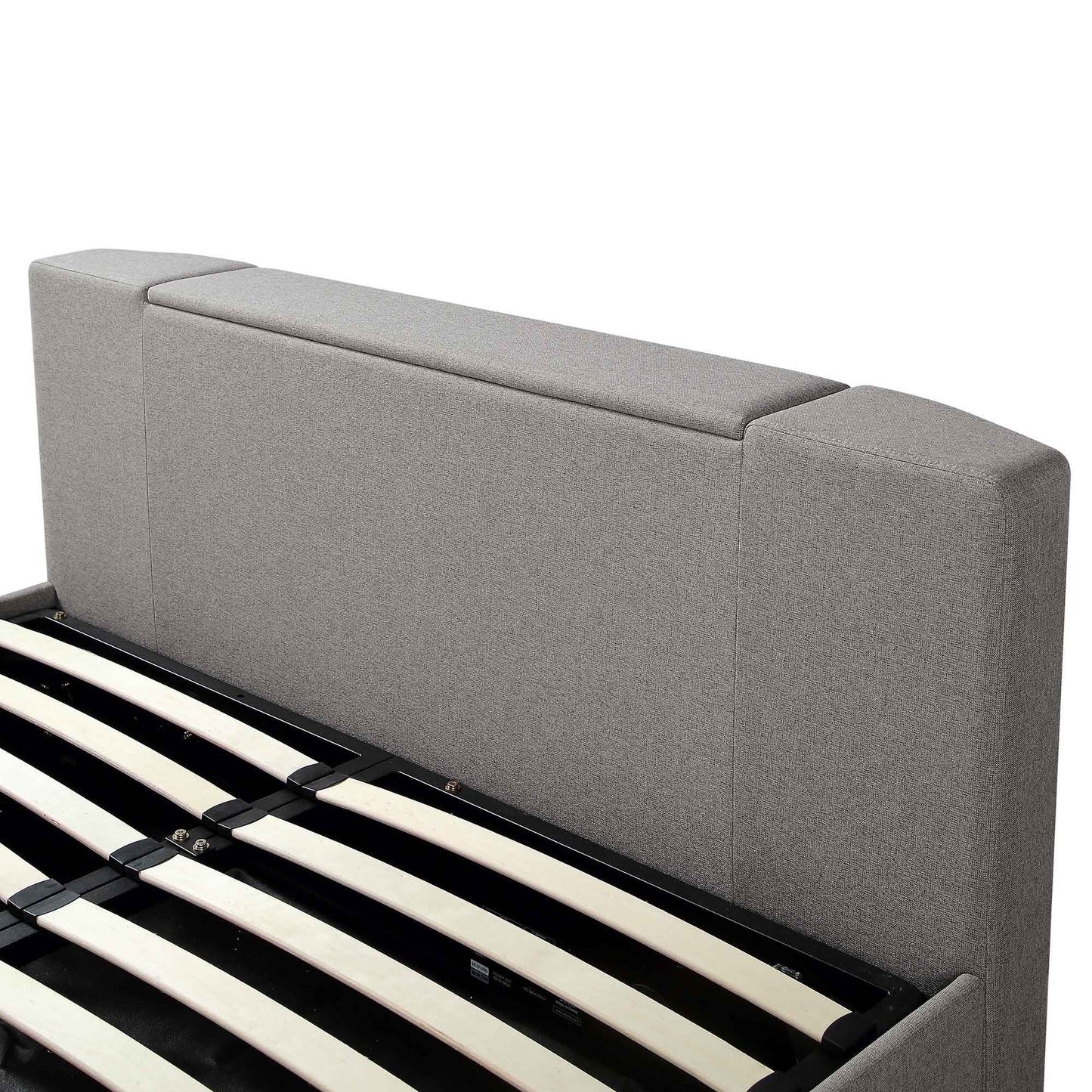 Lit TV ottoman en tissu gris Wilton