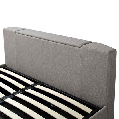 Lit TV ottoman en tissu gris Wilton