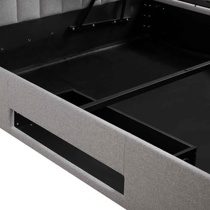 Lit TV ottoman en tissu gris Wilton