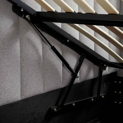 Lit TV ottoman en tissu gris Wilton