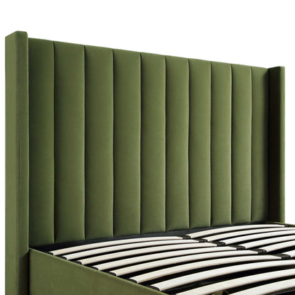 Lit TV ottoman en velours vert mousse Wilton