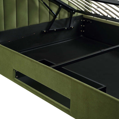 Lit TV ottoman en velours vert mousse Wilton