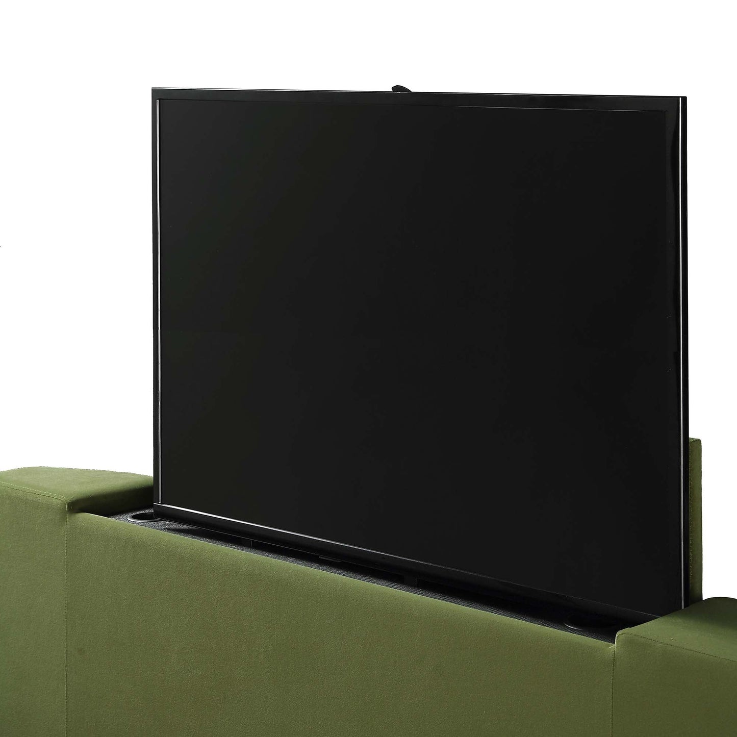 Lit TV ottoman en velours vert mousse Wilton