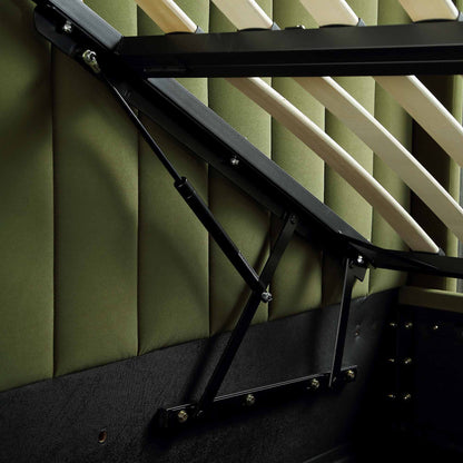 Lit TV ottoman en velours vert mousse Wilton