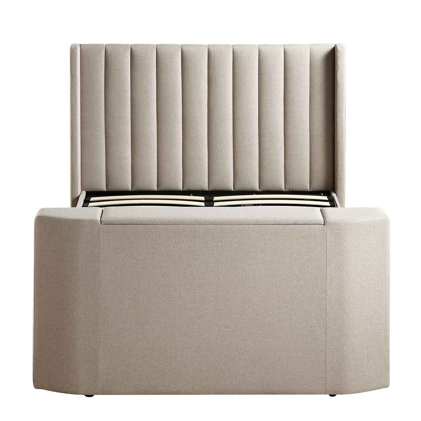 Lit TV ottoman en tissu Wilton Warm Stone